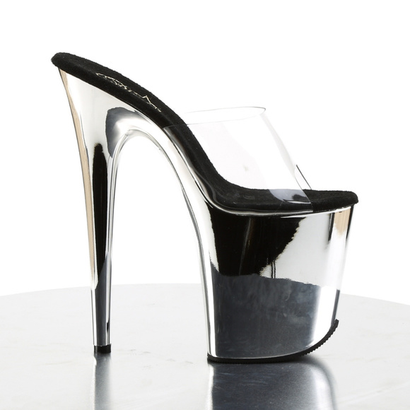 Transparent Chrome High Heel Shoes - Picture 2 of 4